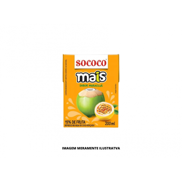 AGUA DE COCO - SOCOCO - 200ML MARACUJA - CX24